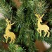 Gold Altın Keçe Geyik Yılbaşı Ağaç Süs Simli Eva Ağaç ve Hediye Süsü 6lı