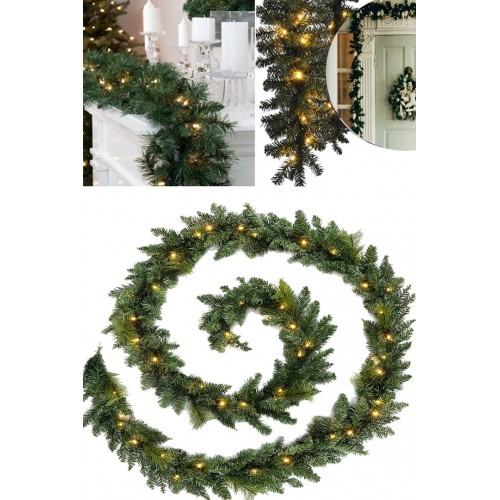 160cm Yılbaşı Ağaç Çam Dalı Garland Dekoratif Ledli Günışığı Yeni Yıl Dekor Süsleri (1,60metre)