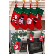  1 Adet Yılbaşı Dekor Çorap Şömine Duvar Süsü Christmas Çam Ağacı Süsü Noel Baba Kardan Adam 35x25cm