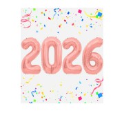 2026 Yılbaşı Balonu 100 Cm Gold Rose Büyük Boy Folyo Rakam Balon Seti Yeni Yıl Dekoratif Süsler