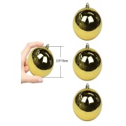  4'lü 10cm Yılbaşı Gold Altın Çam Ağaçı Top Süs Büyük Boy Yeni Yıl Noel Dekoratif Parlak Süs