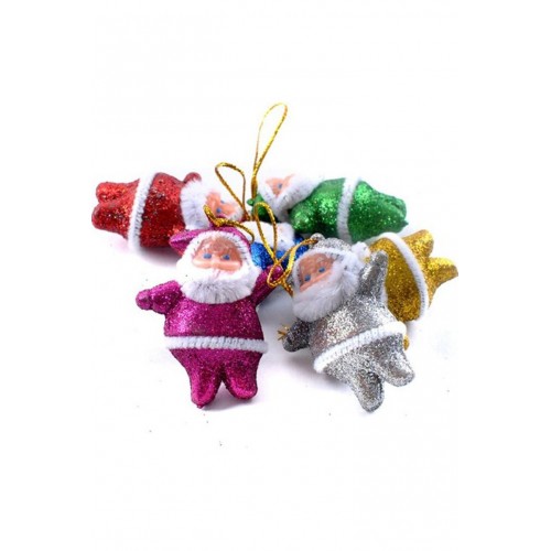 6'lı Karışık Renkli Noel Baba Yılbaşı Çam Ağacı Asma Simli Süsü Süsleri Seti Happy New Year 6'lı Karışık Renkli Noel Baba Yılbaşı Çam Ağacı Asma Simli Süsü Süsleri Seti Happy New Year