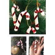 6'lı Yılbaşı Ağaç Süsü Baston Kırmızı Şeker Kamışı Ağaç Süsü Yeni Yıl Ağaç Süsleri