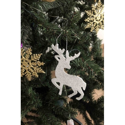 Gümüş Gri Keçe Geyik Yılbaşı Ağaç Süs Simli Eva Ağaç ve Hediye Süsü 6lı Gümüş Gri Keçe Geyik Yılbaşı Ağaç Süs Simli Eva Ağaç ve Hediye Süsü 6lı