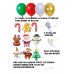Yılbaşı 40 Metalik Balon 9'lu Folyo Balon Zincir Sticker Süsleme Seti Yeni Yıl Noel Baba Mekan Süs
