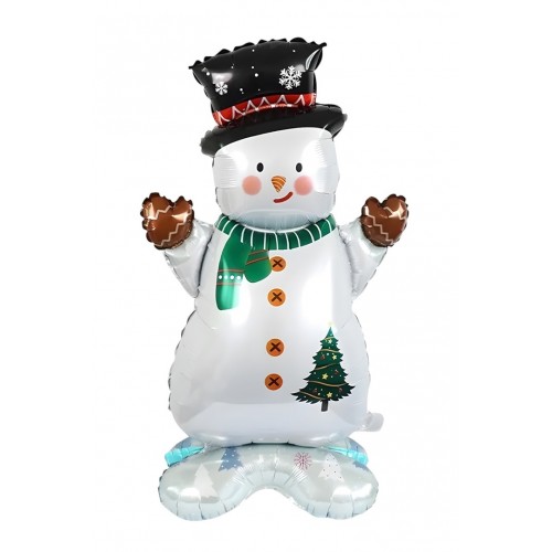 Yılbaşı Kardan Adam Ayakta Duran Folyo Balon Yeni Yıl Christmas Snowman Dekorasyon Balon