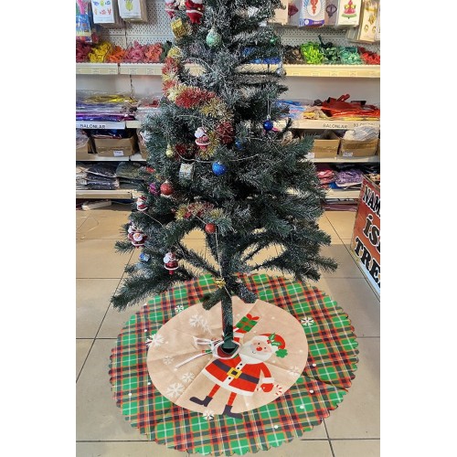 Yılbaşı Yeşil Noel Baba Ağaç Eteği Yeni Yıl Çam Ağaçı Örtüsü, Altlığı Dekorati Süs Yılbaşı Yeşil Noel Baba Ağaç Eteği Yeni Yıl Çam Ağaçı Örtüsü, Altlığı Dekorati Süs