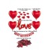  14 Şubat Set Sevgililer Günü Balonlu Gül Yapraklı Süsleme Hediye Seti Love Folyo imza + 4 Kalp Balon