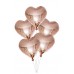 5 Adet Rose Gold Folyo Kalpli Uçan Kalp Balon 45cm(bakır) Romantik 14 Şubat, Evlilik Teklifi Sürpriz