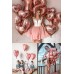5 Adet Rose Gold Folyo Kalpli Uçan Kalp Balon 45cm(bakır) Romantik 14 Şubat, Evlilik Teklifi Sürpriz