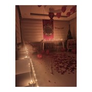 600 Kuru Gül Yaprağı,20 Kalp Balon,25 Beyaz Mum Romantik Hediye 14 Şubat Sevgililer Günü Doğum Günü