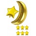 8 Ad Gold Altın Ay Yıldız Folyo Balon Seti Baby Shower Cinsiyet Doğum Günü Parti Ay Yıldız Balon Süs