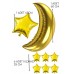 8 Ad Gold Altın Ay Yıldız Folyo Balon Seti Baby Shower Cinsiyet Doğum Günü Parti Ay Yıldız Balon Süs