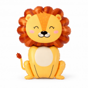 Sevimli Aslan Folyo Balon, Safari Temalı Orman Hayvanları Çocuk Doğum Günü Parti Balonu