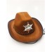 1 Ad Kahverengi Çocuk Kovboy Şerif Şapkası Kostüm Partisi Sheriff 23 Nisan Bayramı
