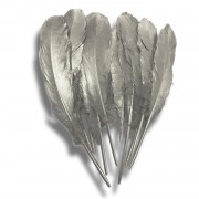1 Adet 10lu Gümüş Gri Kumaş Tüy Masa Süsü