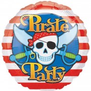 1 Adet 43cm Korsan Partisi Helyumla Uçan Folyo Balon