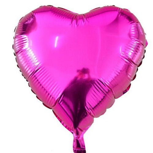 1 Adet 45cm Koyu Pembe Fuşya Renginde Kalp Şeklinde Folyo Balon - Parti Dolabı