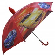 1 Adet 8 Telli Kırmızı Araba Temalı Bardaklı Çocuk Şemsiyesi