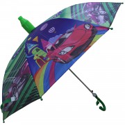 1 Adet 8 Telli Mavi Yeşil Araba Temalı Bardaklı Çocuk Şemsiyesi