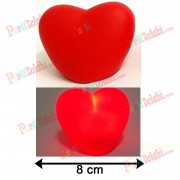 1 Adet Kırmızı Işıklı 8cm Kalp Led Romantik Dekoratif Hediyelik