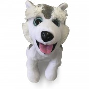 1 Adet Çocuğa Beyaz Hediyelik Sibirya Kurdu, Husky Köpek Peluş 