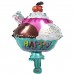 1 Adet Dondurma Şeklinde Folyo Balon, Happy Birthday Yazılı Balon