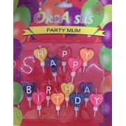 1 Adet Happy Birthday Pasta Mum Seti Pasta Süsü