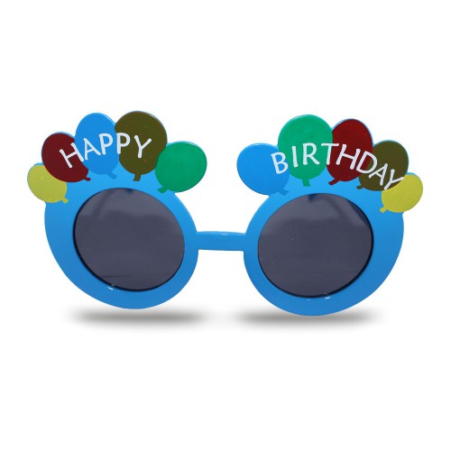 1 Adet Happy Birthday Yazılı Mavi Renk Parti Gözlüğü - Parti Dolabı