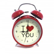 1 Adet Hediyelik Kırmızı I Love You Temalı Metal Çalar Saat
