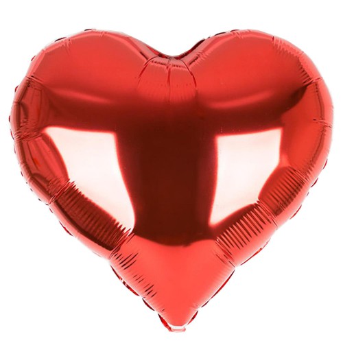 1 Adet Kalp Folyo Balonu Baskısız Kırmızı 45cm genişliğinde
