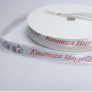 1 Adet Kınamıza Hoşgeldiniz yazılı Şerit Kurdele Kurdela 10 mm Kına Malzemeleri