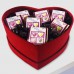 1 Adet Kırmızı kadife Kalp Kutu 16cmx13,5cm Evlilik Teklifi - Parti Dolabı