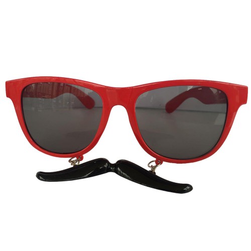 1 Adet Kırmızı Bıyıklı Gözlük, Plastik Doğum Günü Parti Gözlüğü - Parti Dolabı
