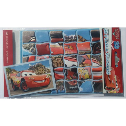 1 Adet Kırmızı Cars Yapışkanlı Puzzle Erkek Parti Hediyelik - Parti Dolabı