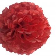 1 Adet Kırmızı Ponpon Gramafon Çiçek Kağıt Doğum Günü Parti Süsü