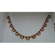 1 Adet Kırmızı Gül Desenli Happy Birthday Yazısı