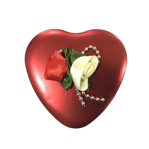 1 Adet Kırmızı Metal Kalp Kutu 7cmx7cm Sevgiliye Hediye - Parti Dolabı