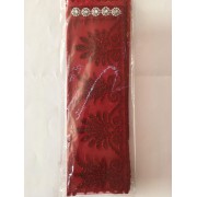 Tüllü Kırmızı Kına Gelin Kuşağı Kemeri Bel Kurdelesi