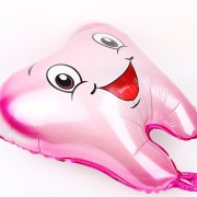 1 Adet Kız Pembe Diş Şeklinde Folyo Balon, İlk Diş Buğdayı Balonu