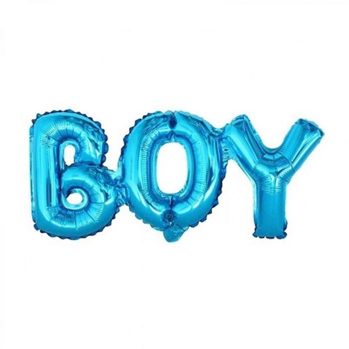 Mavi Boy Yazılı Folyo Balon, Erkek Doğum Odası, Cinsiyet Partisi - Parti Dolabı