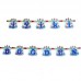 1 Adet Mavi Doğum Günü Parti Yazısı Simli Süslü 230cmx15cm PD9142 - Parti Dolabı