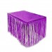 1 Adet Metalik Mor Püsküllü Parti Masası Eteği