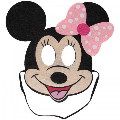 1 Adet Minnie Mouse Keçe Maskesi, Doğum Günü Parti Malzemeleri - Parti Dolabı
