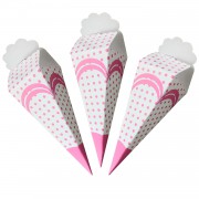 1 Adet Pembe 50li Baby Shower Lokum Külahı Kutusu