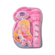 1 Adet Pilli Müzikli Işıklı Mikrofon, Pembe Eğlenceli Oyuncak