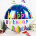 Renkli Happy Birthday Yazılı Folyo Balon 45cm Helyumla Uçan