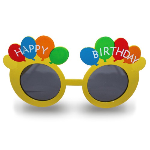 1 Adet Renkli Happy Birthday Yazılı Sarı Parti Gözlüğü - Parti Dolabı