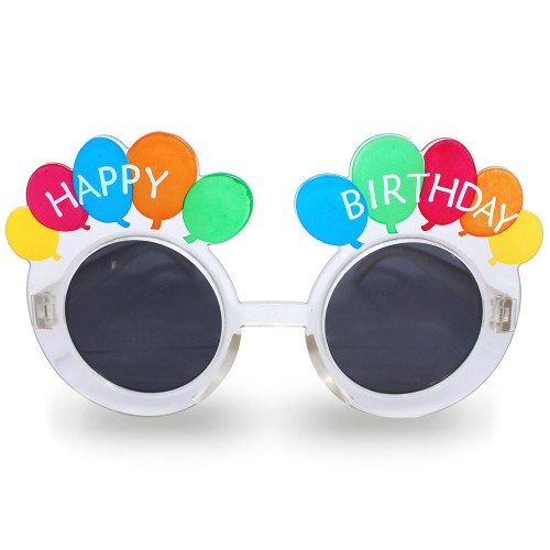 1 Adet Renkli Happy Birthday Yazılı Şeffaf Parti Gözlüğü - Parti Dolabı