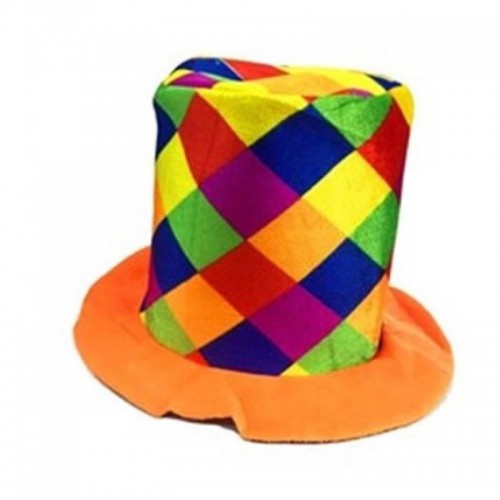 1 Adet Renkli Kare Desenli Palyaço Şapkası, Parti Malzemesi - Parti Dolabı